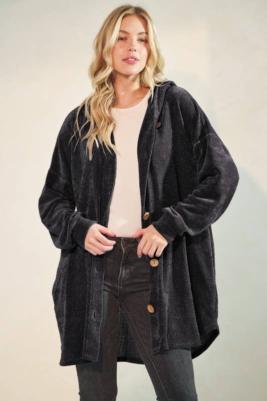 HEIMISH – Cardigan - Mulher por atacado – EJ6401-35 CASACO COM CAPUZ SÓLIDO11