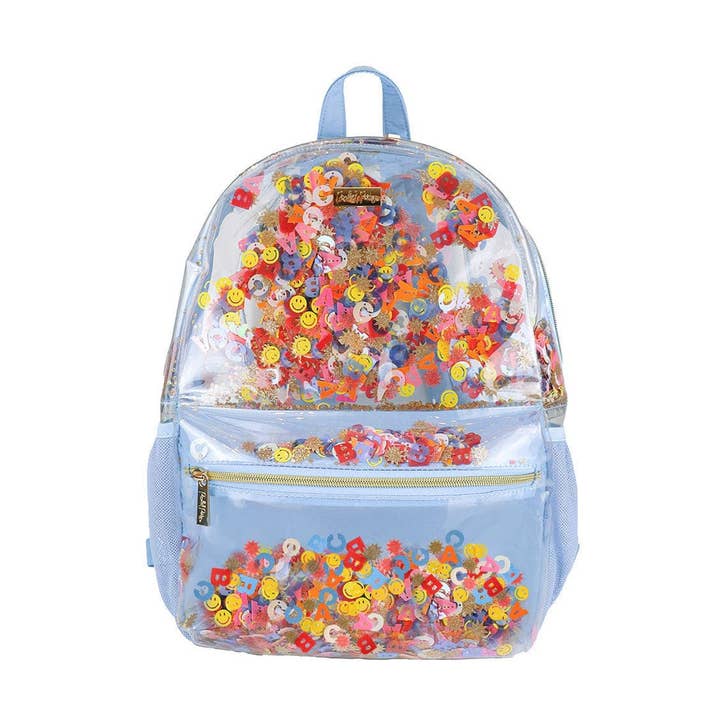 Little Letters Confetti Clear Backpack for wholesale by Packed Party