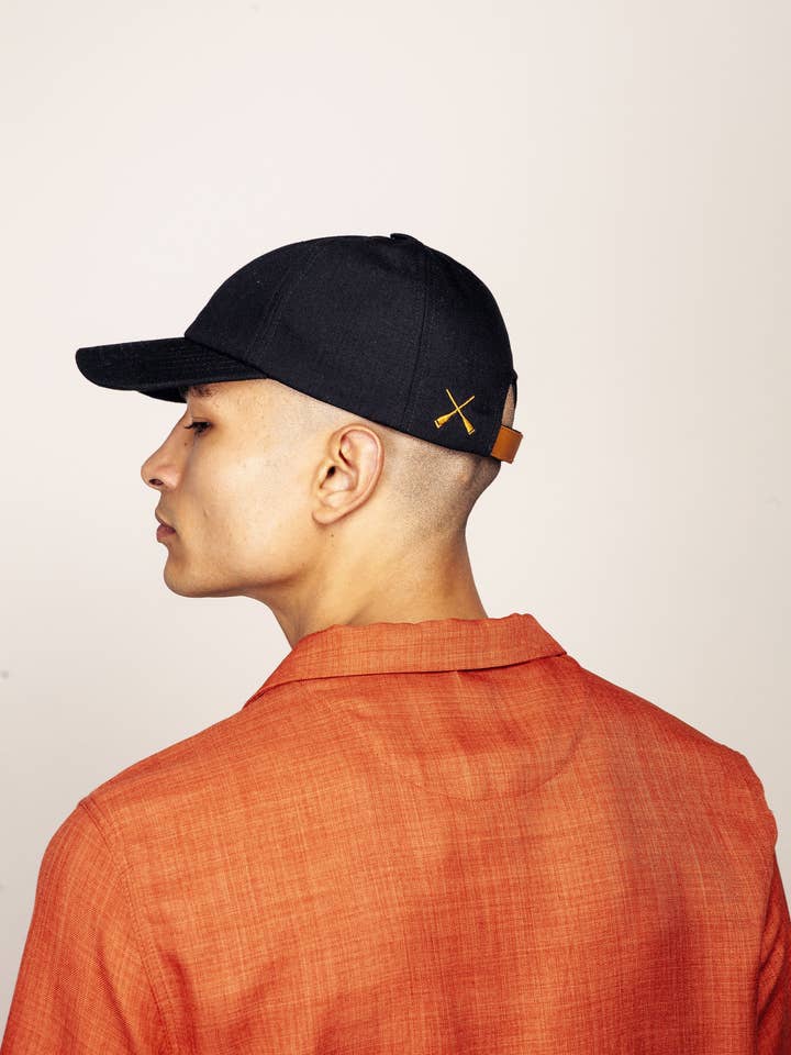 GORRA DE BÉISBOL DE MEZCLILLA NEGRA CURVADA para venta al por mayor de Béton Ciré