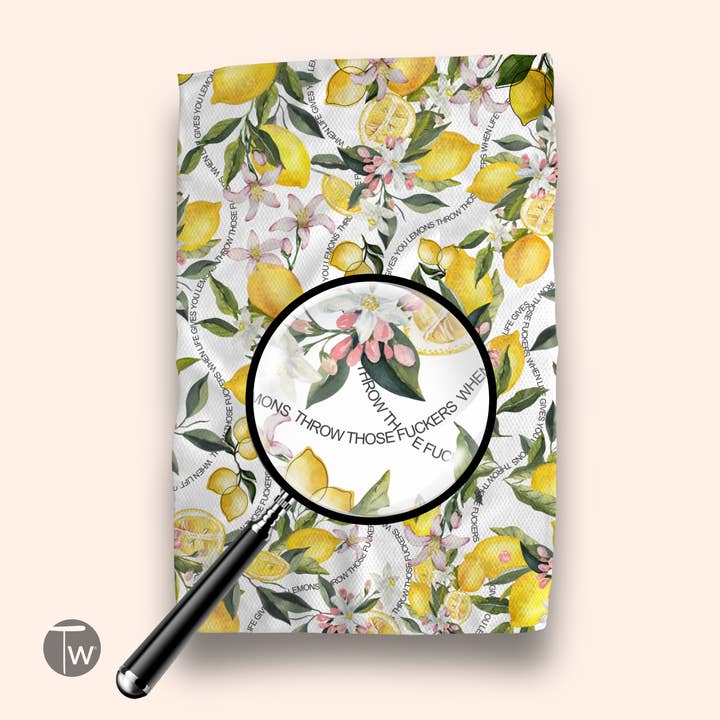 Twisted Wares - Wholesale Tea Towel - When Life Gives Lemons Tea Towel 4 Pack