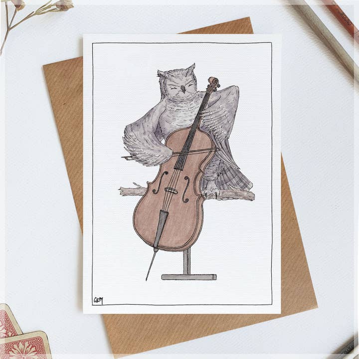 The Owl and Her Cello for wholesale by Erlenmeyer
