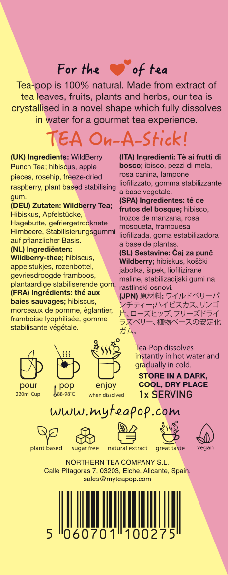 Northern Tea Company - Wholesale Health/Detox Tea - WildBerry Punch Gourmet TEA on-a-stick! (20x stick tray)4