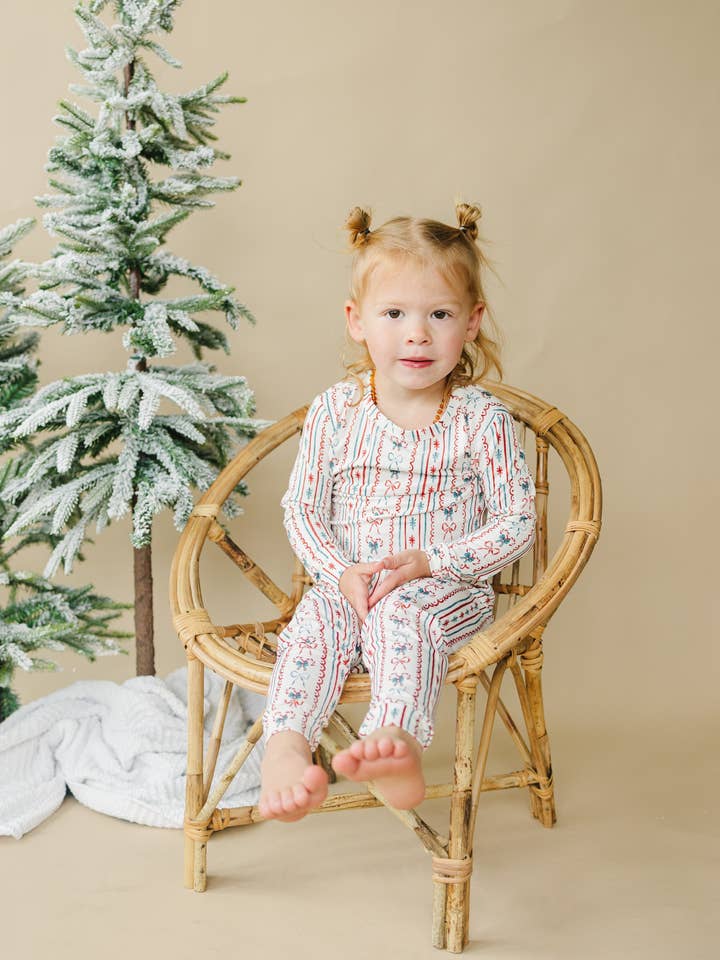 Little Joy Co. - Wholesale Sleepwear Set - Kids - Candy Cane Lane Bamboo Christmas Pajamas - 2pc Set5