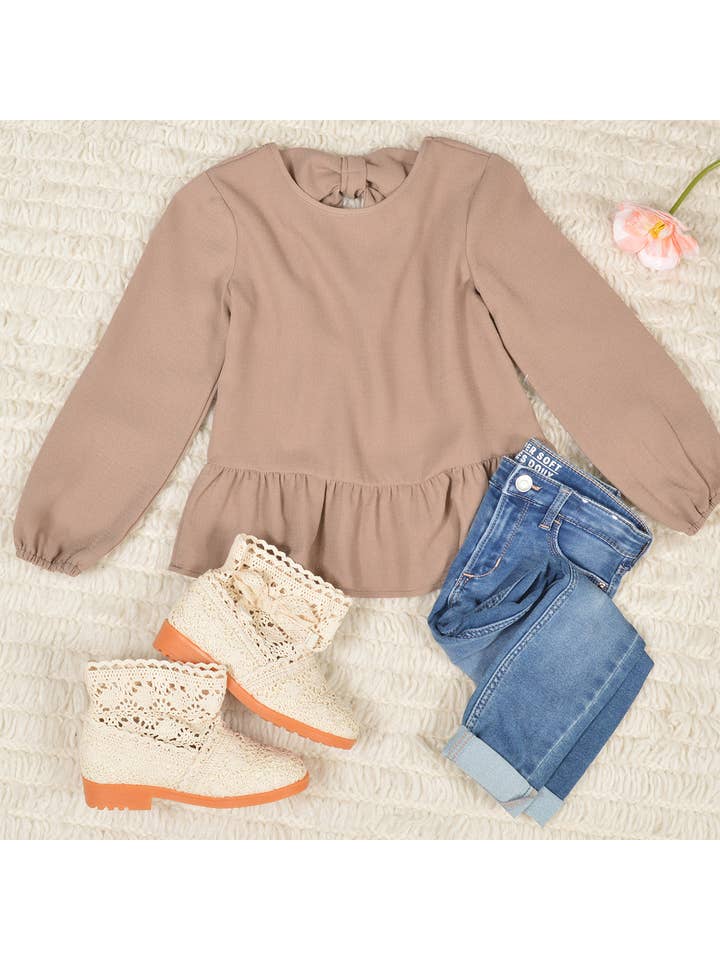 Loven x Mini Momo - Vente Chemisier – femme - Blouse cache-cœur à nœud dos et basque - Mini Momo6