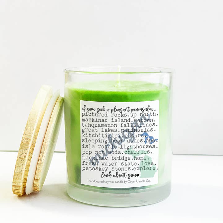 Coyer Candle Co. - Wholesale Jar/Filled Candle - 11 oz Candle Jars - If You Seek A Pleasant Peninsula...MI
