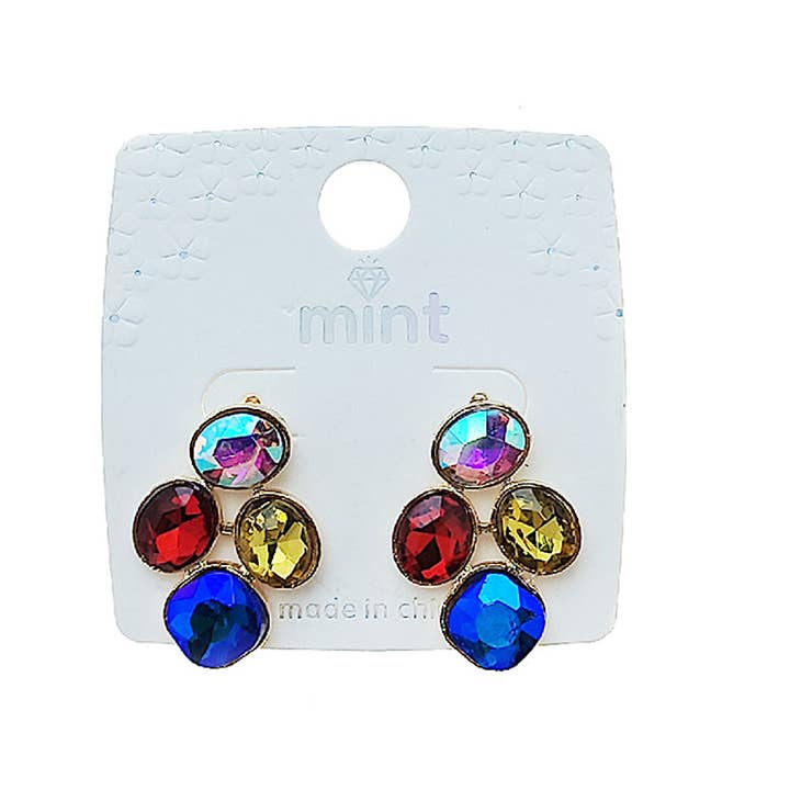 Crystal Cluster Post Earring for wholesale by Atlas Fashion