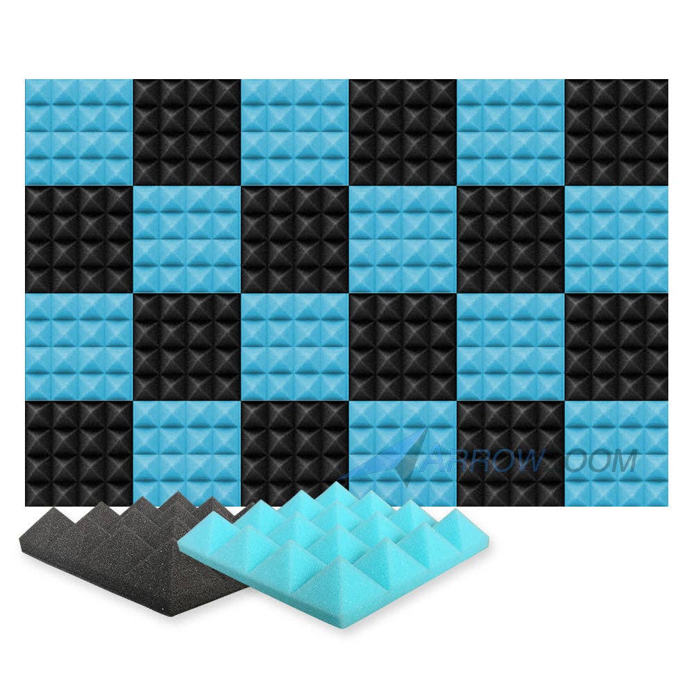 Arrow Zoom Limited – wholesale Music accessory – Pyramid Acoustic Foam Baby Blue x Black KK10342
