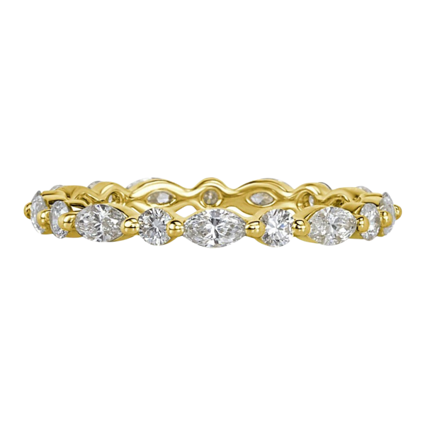 Triple C Diamonds – wholesale Multi-stone ring – Marquies and Round Cut 14K Solid Gold Diamond Eternity Band0