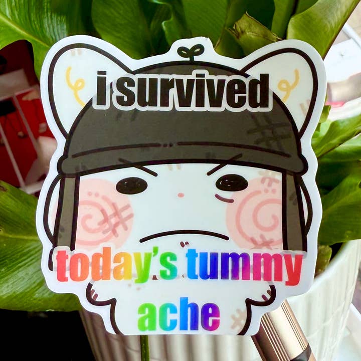 Cool Art Corner - Wholesale Sticker - I Survived Today’s Tummy Ache Sticker0