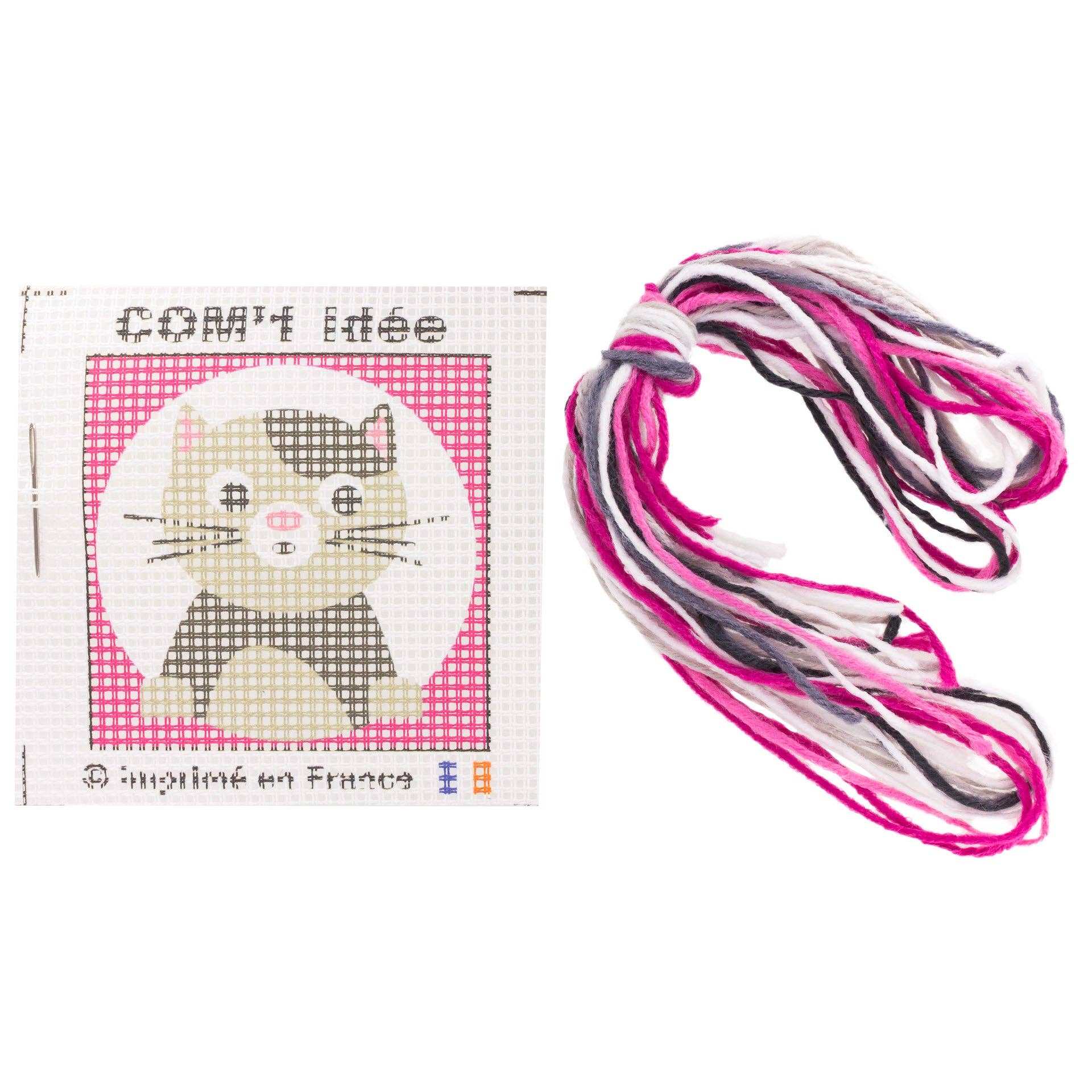 Com'1 Idée – wholesale Material för broderi/korsstygn – Sudan canvas-kit | Choupette Petite Minette3