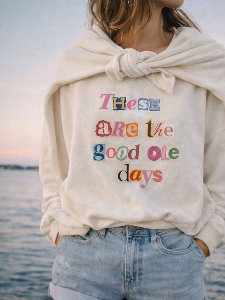 sweatshirt oversized - bons velhos tempos - roupas femininas na moda por atacado de Polished Prints