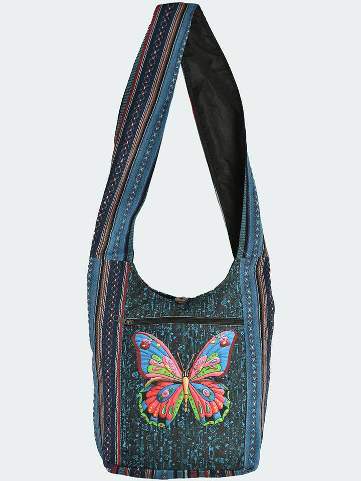 Sac Hobo à imprimé papillon (CODE-629) pour la vente par Kathmandu Imports