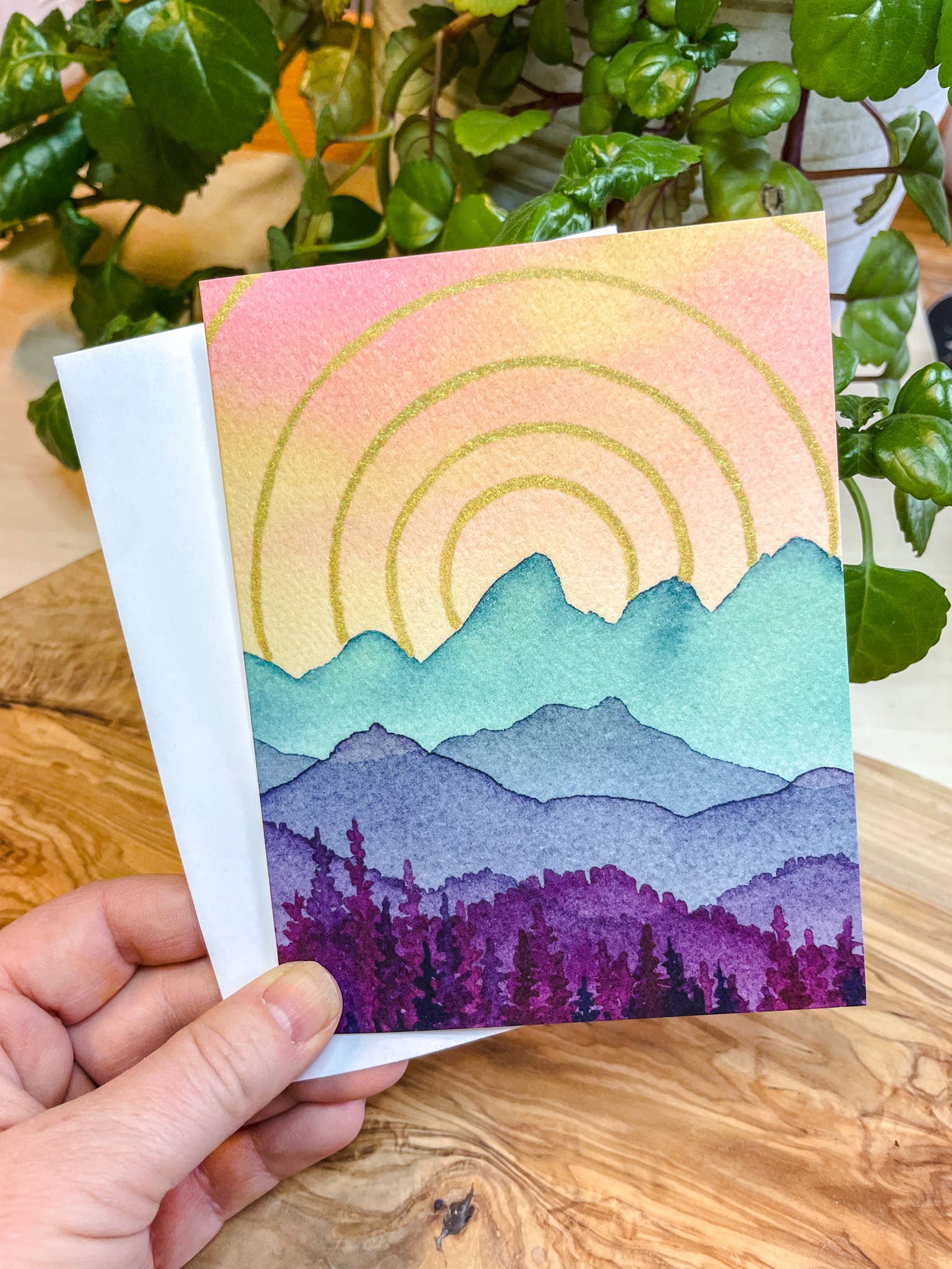 Shelby Thayne Art - Wholesale Everyday Greeting Card - Teton Sunburst Single - Art Greeting Card2