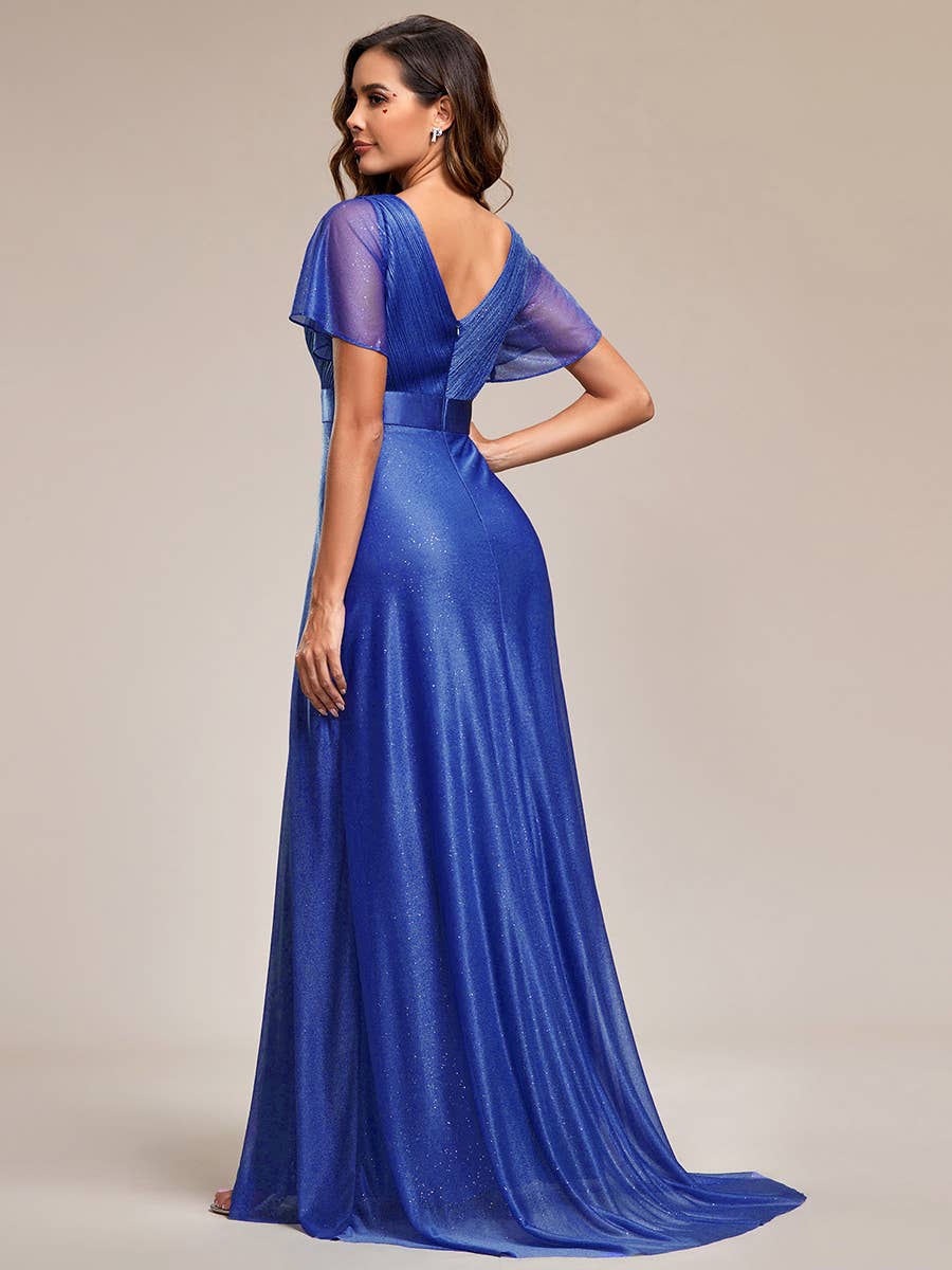 Ever-Pretty - Wholesale Gown - Women's - Deep V Neck Ruffles Sleeve A Line Evening Dress17
