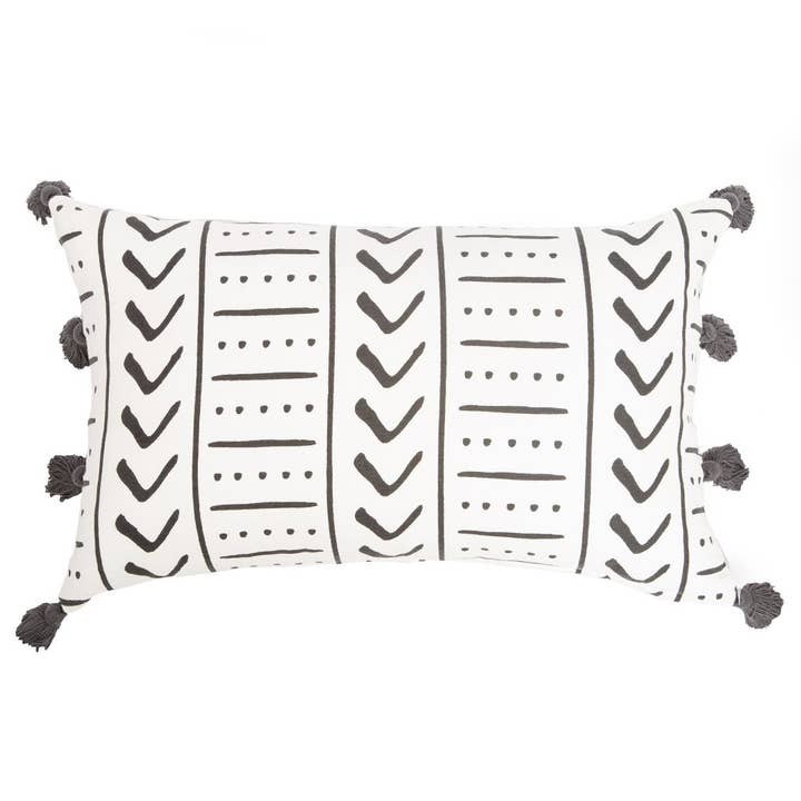 Housse de coussin rectangulaire Uma Anthracite pour la vente par Tikauo