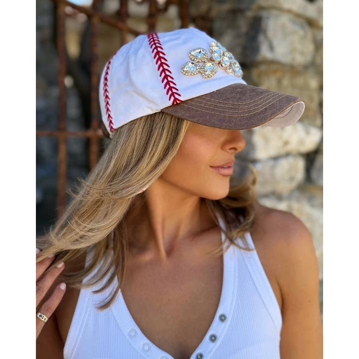 Live Love Gameday® - Wholesale Baseball Cap - Women's - Gold Crystal Embroidered TAN Baseball-Stitched Cap