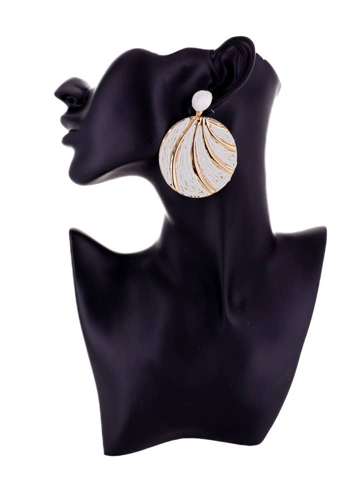 Allegra Earrings - Gold, Raffia, Handmade, Statement, Spring for wholesale by Rush Style