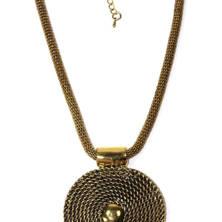 Conjunto de colar e brinco medalhão de corda por atacado de Wild Lotus