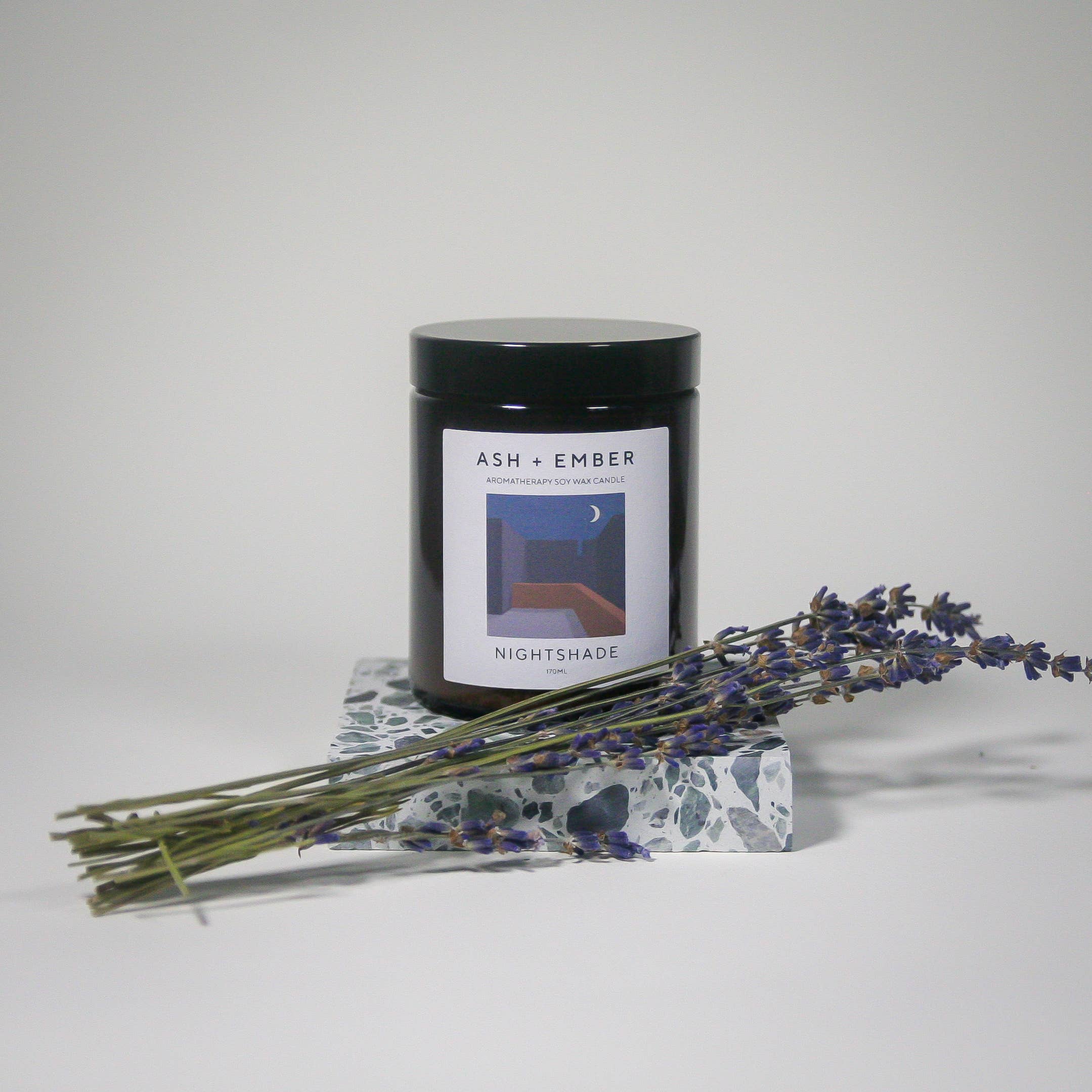 Ash + Ember – wholesale Jar/filled candle – Nightshade Aromatherapy Candle2