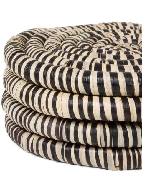 Heather Coasters, Black/Natural Set of 4 for wholesale by The African Home Goods