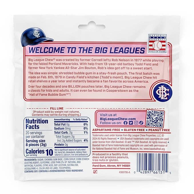 Grandpa Joe's Candy Shop - Wholesale Chewing Gum - Big League Chew Punch Out Pink Lemonade 2.12oz, 12ct2