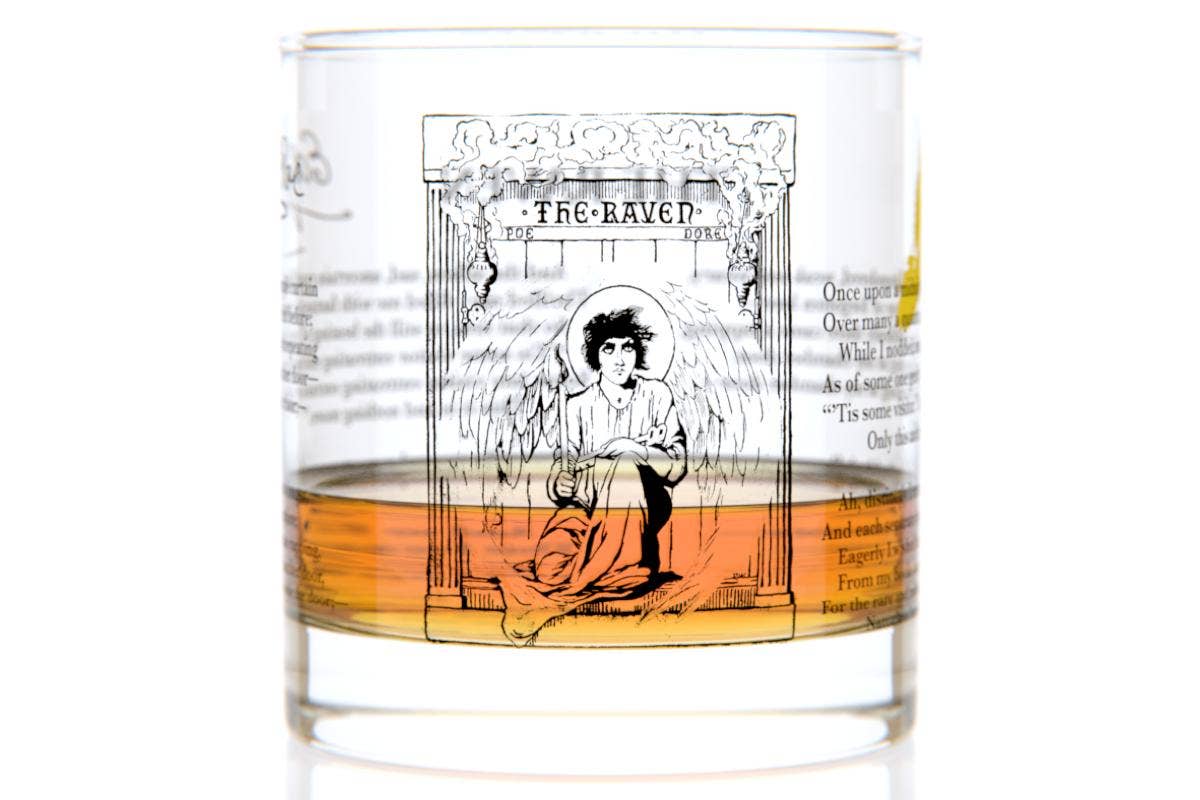 Well Told - Wholesale Cocktail/Liquor Glass - The Raven by Poe - Classic Literature - Whiskey Rocks Glass0
