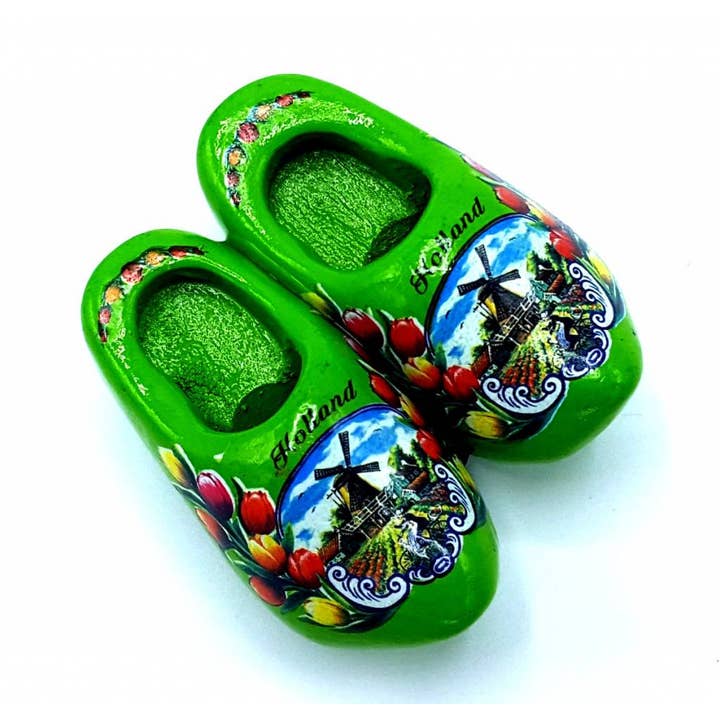 Holzschuhmagnet 4cm Grün für den Großhandel von TRAAGOODS.COM