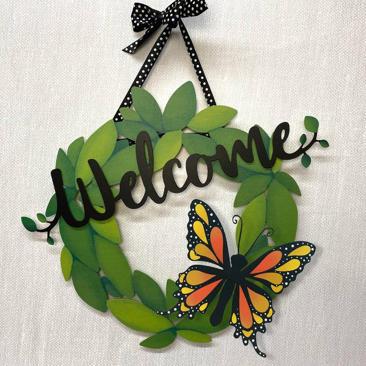 Roeda Studio - Wholesale Wall Accent - "Welcome" Magnetic Word w/ Greenery, Front Door Decor2