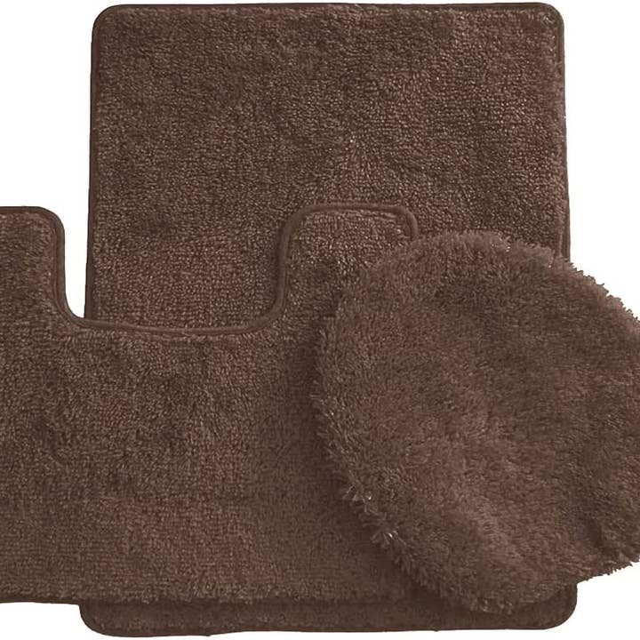 Ben & Jonah - Vente Ensembles de tapis de bain - Ensemble de 3 tapis de bain Simple Elegance by Ben & Jonah : 1 tapis de bain, 1 tapis de contour et 1 housse de siège de toilette3