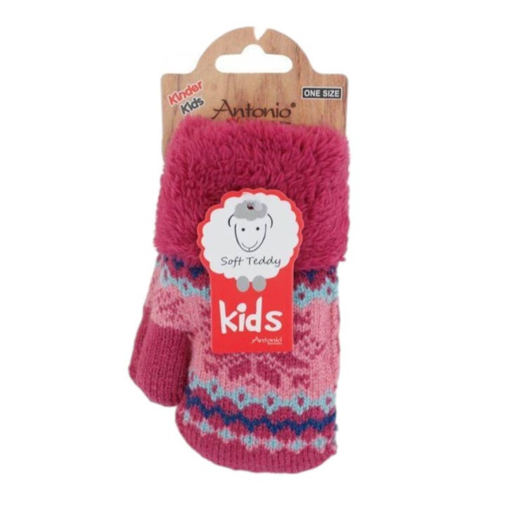 VewoTex - Wholesale Mittens - Kids - Children's Mittens » Knitted Gloves Winter Norwegian Star » Kids Winter Gloves with Soft Teddy » Children's Gloves2