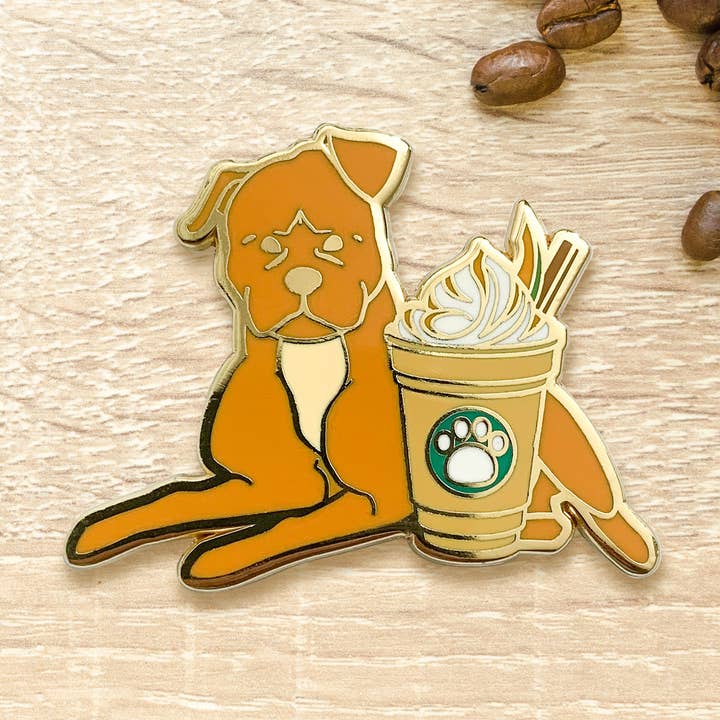 Pin à latte épicé Pitbull x Pumpkin pour la vente par Cocktail Critters