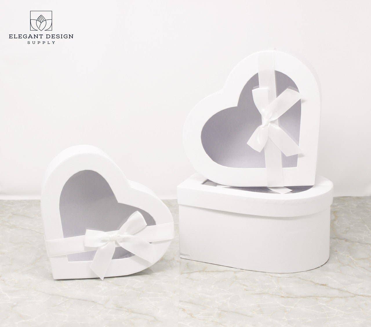 Elegant Design Supply - Vendita all'ingrosso Confezioni regalo - Scatola a forma di cuore con nastro e coperchio trasparente13