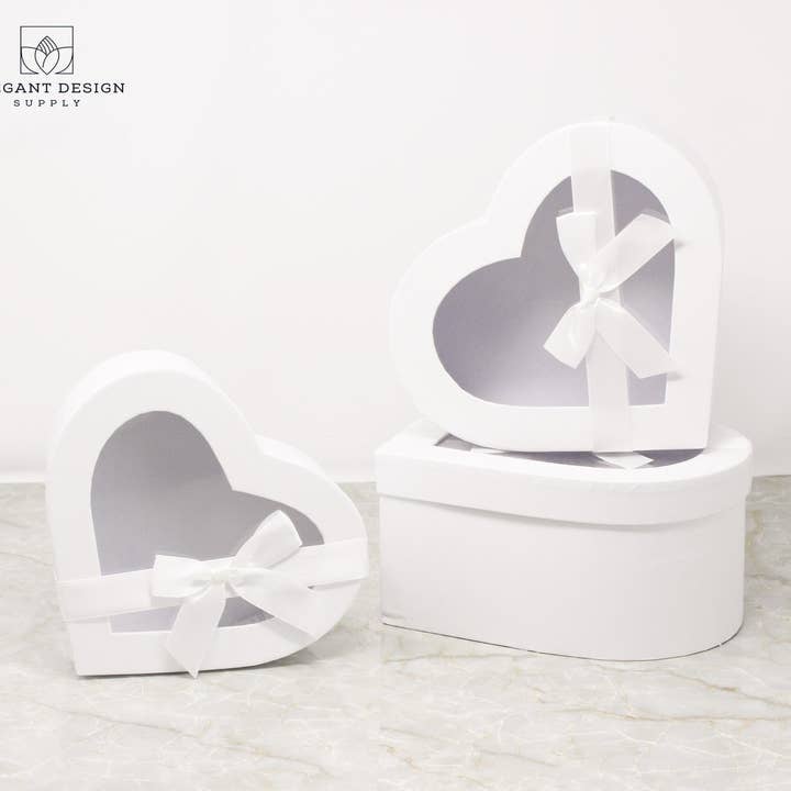 Elegant Design Supply - Vendita all'ingrosso Confezioni regalo - Scatola a forma di cuore con nastro e coperchio trasparente13