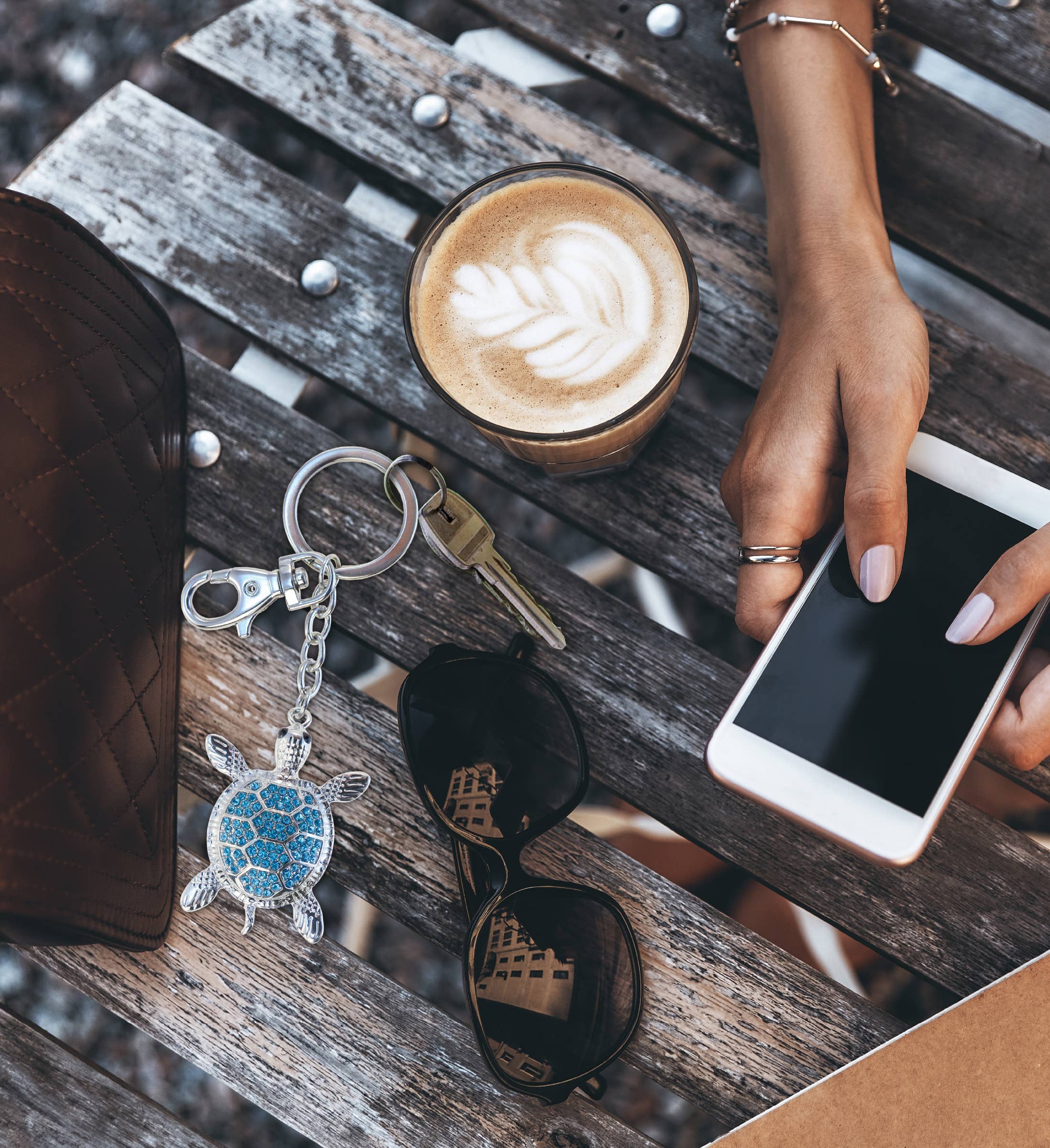 Cota Global - Wholesale Keychain - Unisex - Sparkling Charms - Blue Sea-Turtle 26