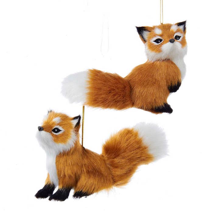 Kurt S. Adler, Inc. - Wholesale Ornament - 4.5"PLUSH FOX ORNAMENT 2/ASSTD