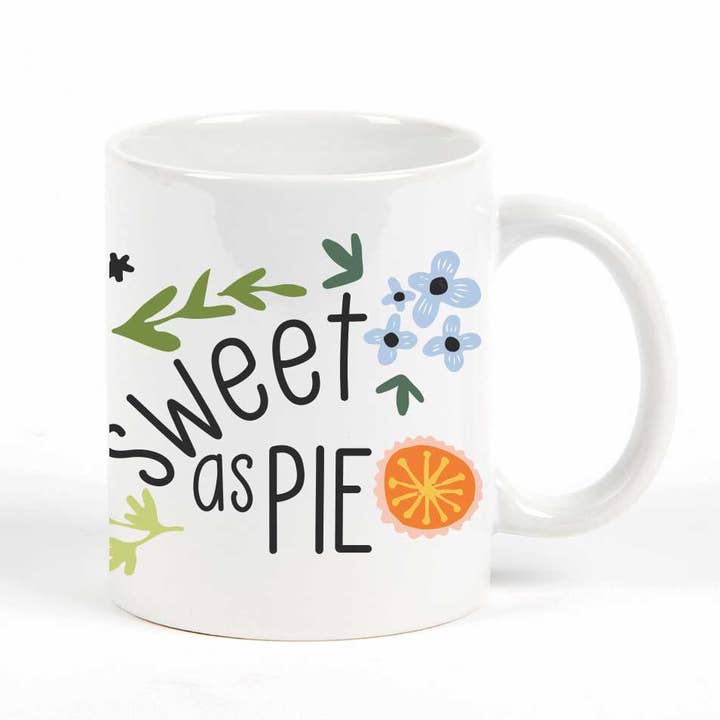 Sweet As Pie Flowers Mug for wholesale by Potluck Press
