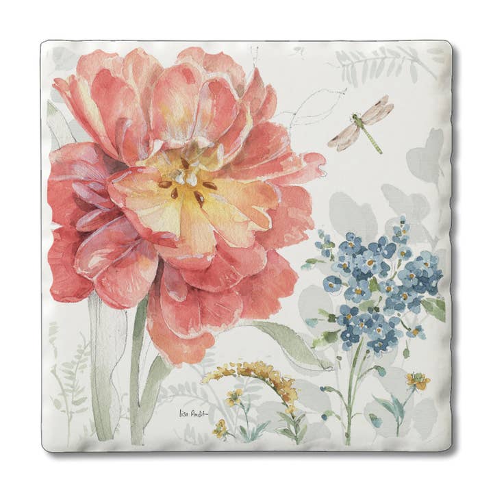 "Spring Meadow" 4 Pack Tumbled Tile Coaster Set for wholesale by Conimar Promotions