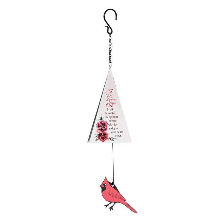 Windchime Iron Sail Cardinal I Live On for wholesale by Cottage Garden