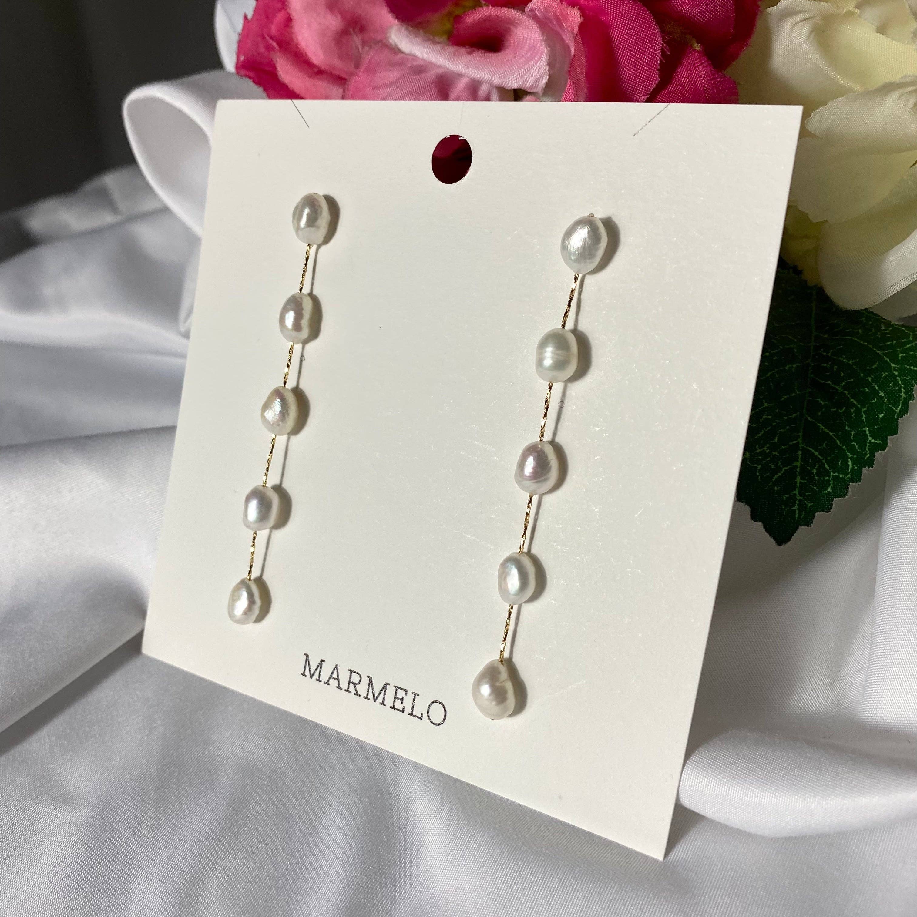 MARMELO - Wholesale Hangende/ronde oorbellen - Lineaire oorbellen met lange druppeltjes in zoetwatercultuur3