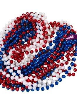 Mardi Gras Deko-Perle, Rot, Weiß und Blau für den Großhandel von Mardi Gras Creations