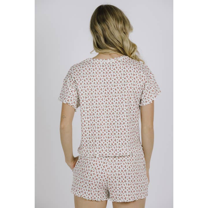 IVORY RED GREEN BTP1839- DITSY FLORAL LOUNGE SET for wholesale on Faire