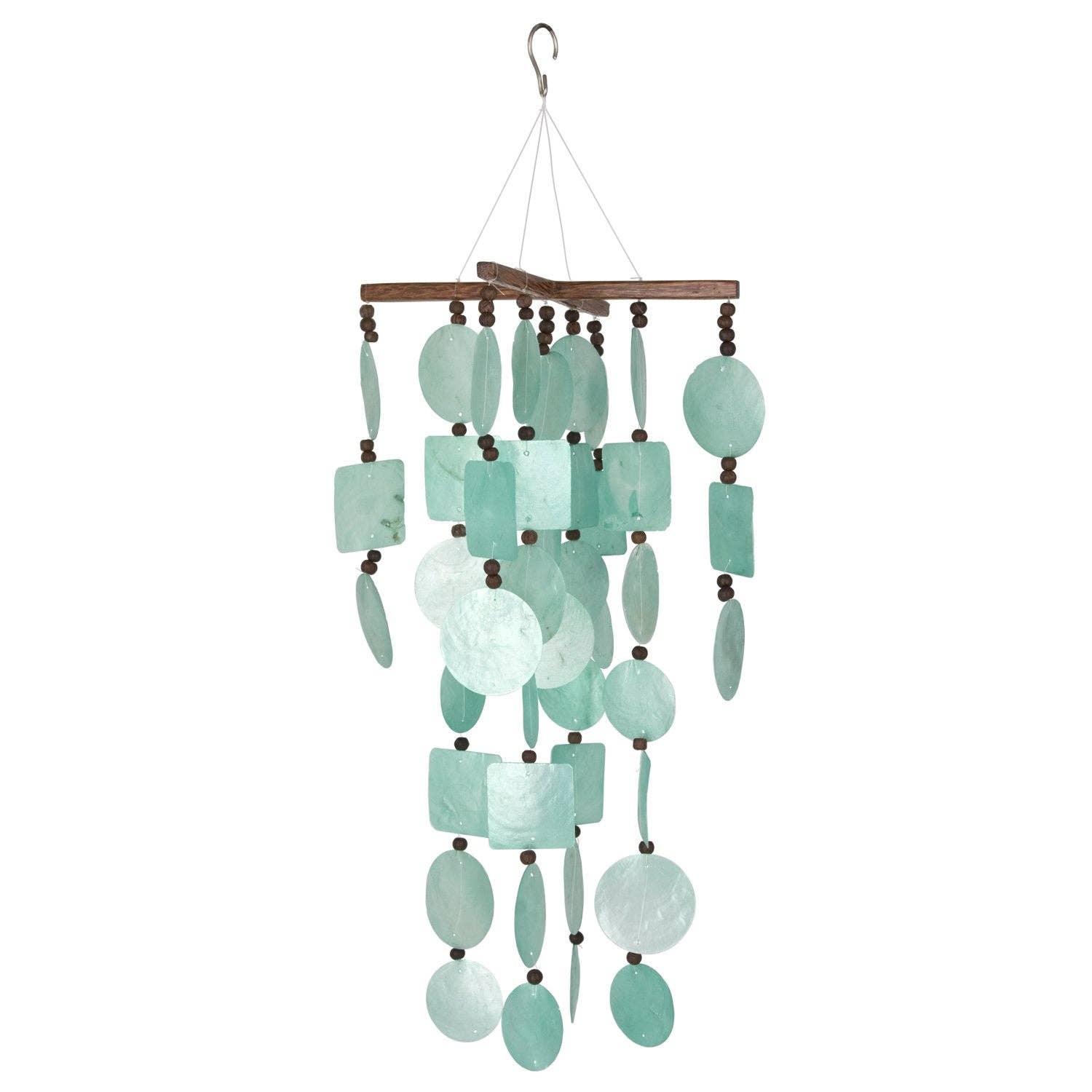 Woodstock Chimes - Wholesale Wind Chime - Aqua Capiz Wind Chime2