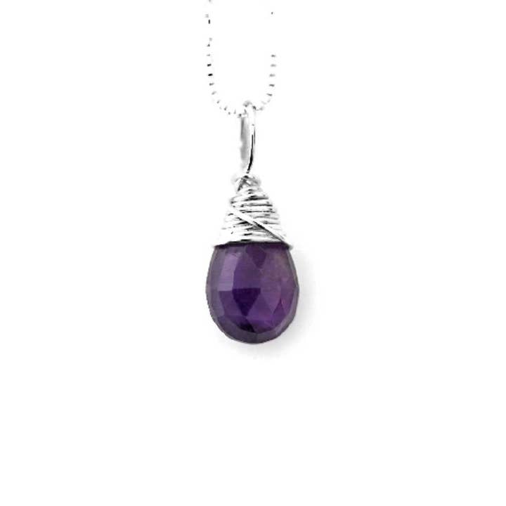 February Silver Birthstone Necklace - Amethyst for wholesale by Jen Lesea Designs