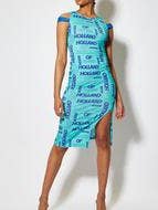 House of Holland All Over Print Sleeveless Fitted Dress for wholesale by House Of Holland