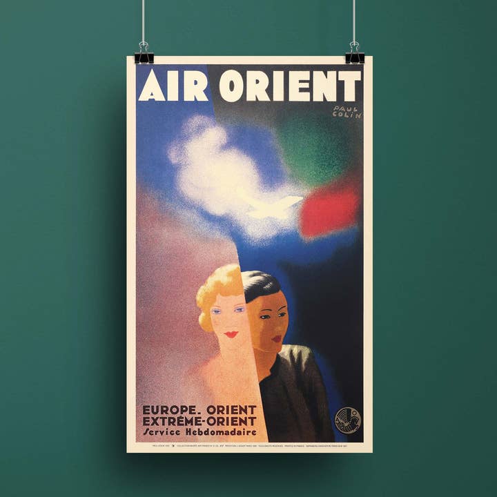 Cartaz de agência Air Orient multicolorido - 62x100 cm por atacado de Oneart