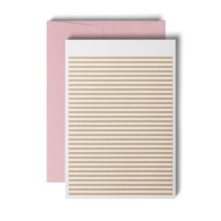 Everyday Card & Envelope – “Stripetown NYC” (Textured Beige Stripe Design) for wholesale by Karte Design Berlin