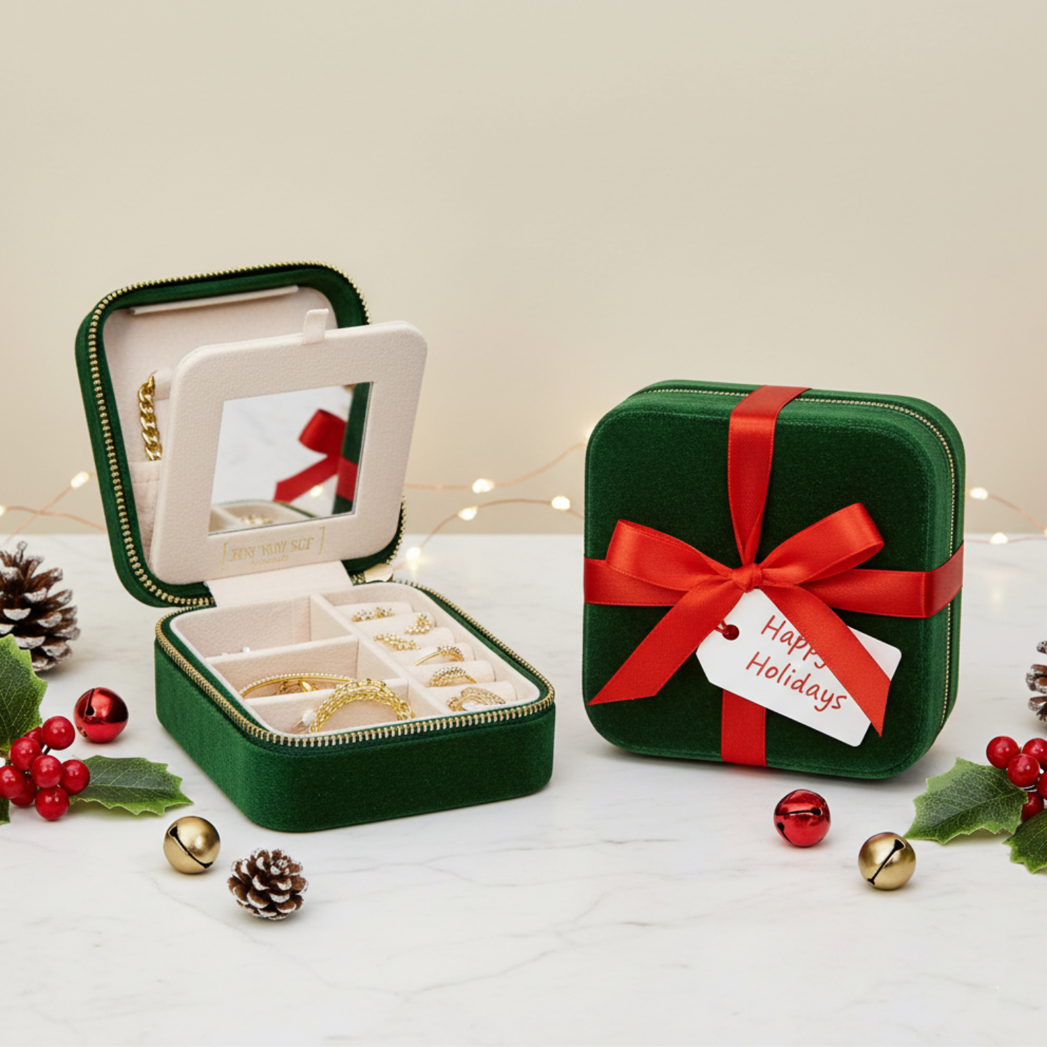 Benevolence LA - Wholesale Jewelry Box/Organizer - Plush Velvet Square Jewelry Box0