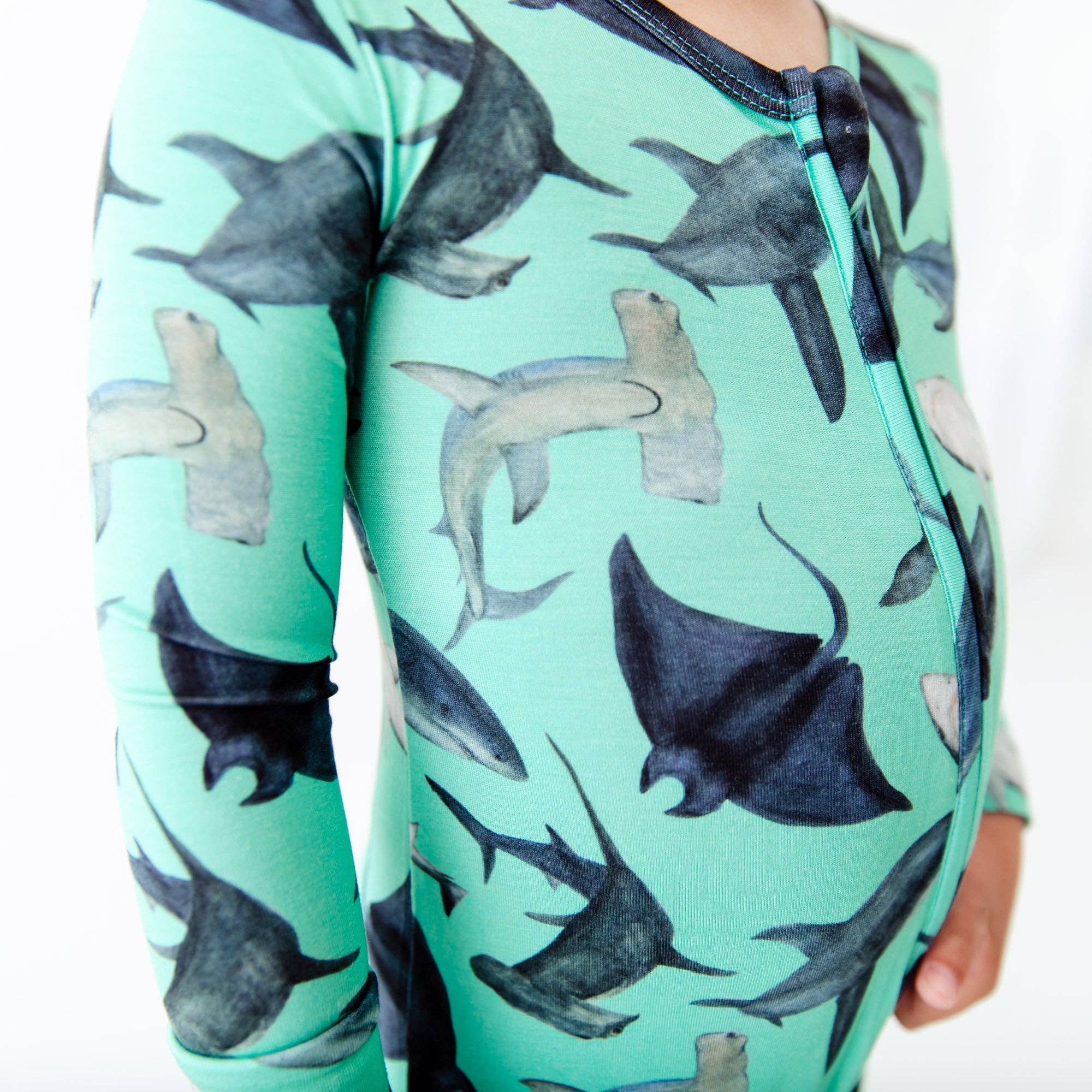 Dreamiere - Wholesale Jumpsuit - Baby - Kids The Shark Side Bamboo Convertible Footie1