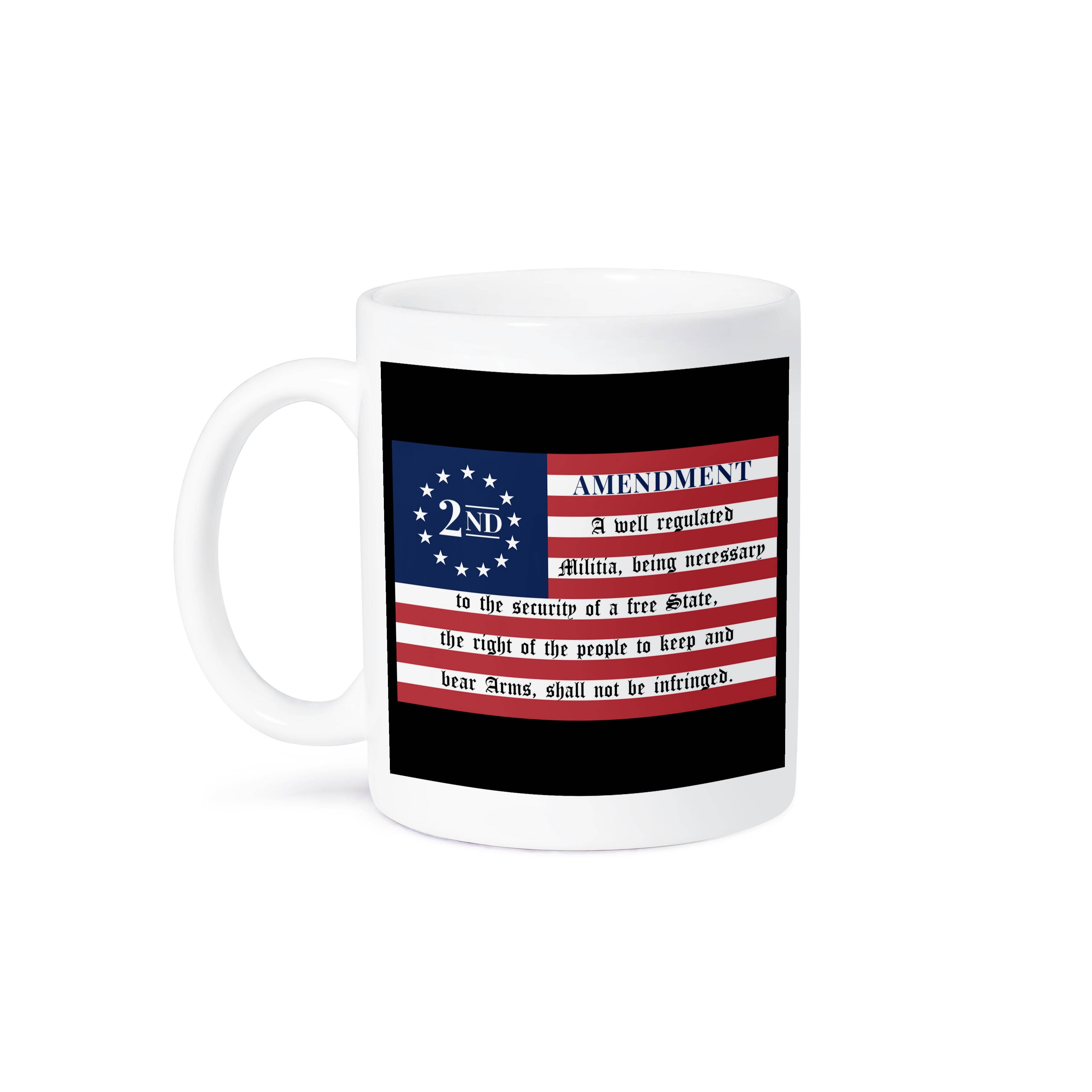 3dRose - Wholesale Coffee Mug - 3dRose, Colored Betsy Ross flag with 2nd Amendment on black background., Mug8