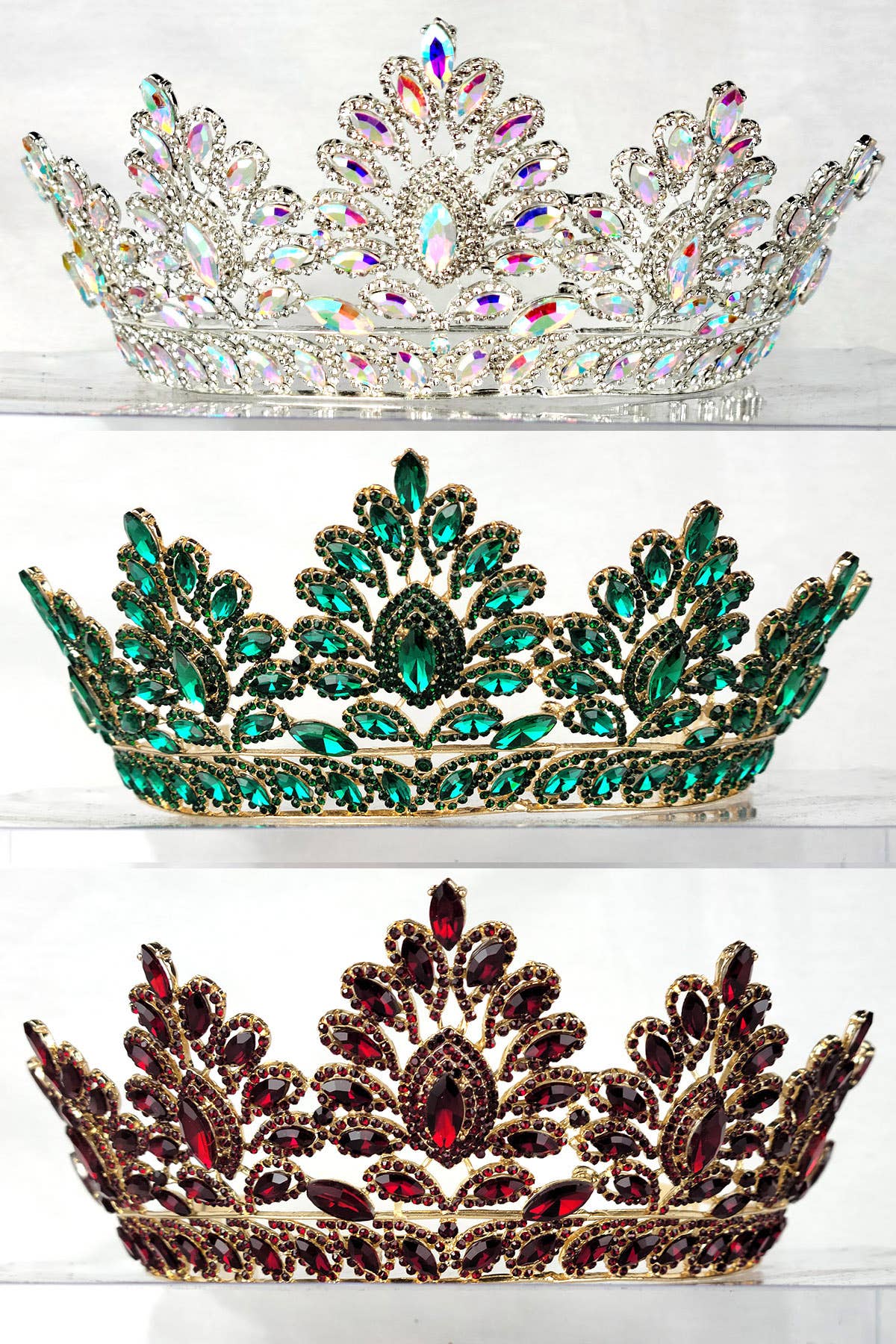 Chicas - Wholesale Tiara - Women's - One Size Fits All Metal Tiara With Rhinestones. HT9378